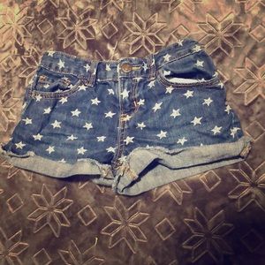 Star jean shorts